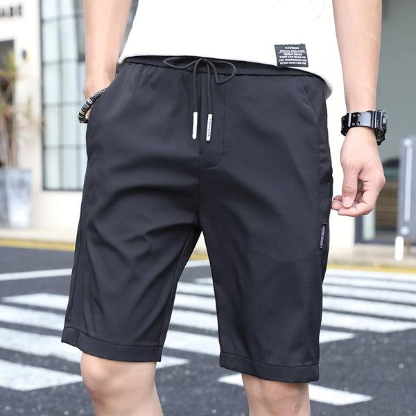 

men's shorts oversized s-6xl summer ice silk slim pants loose casual breeches beach, White;black
