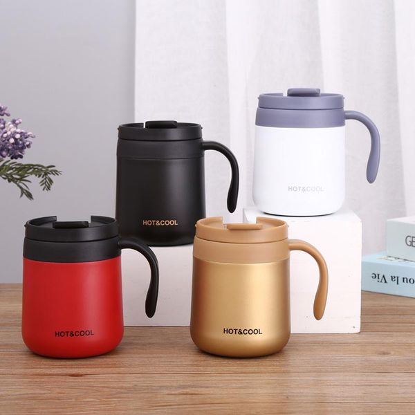 

mugs stainless steel coffee mug with lid double wall thermal cups insulated vacuum white cup water drinkware