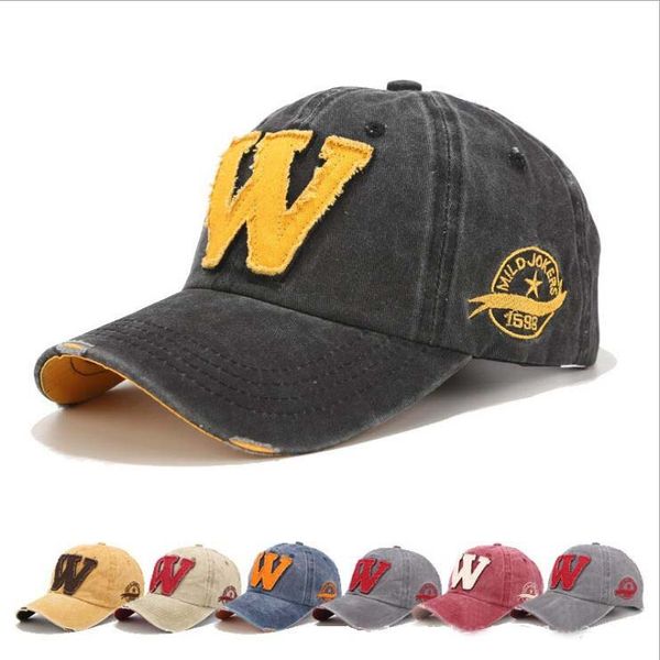

spring new w letter embroidery baseball caps hats gsmb075 fashion summer outdoor sun shade hat ball cap, Blue;gray