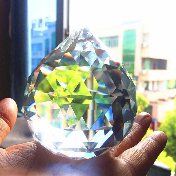

good quality guaranteed k9 clear crystal faceted chandelier ball 70mm fengshui crystal ball christmas suncatcher