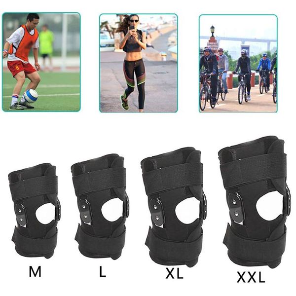 

aluminum alloy bracket belt compression support knee pad knee hinged support brace arthritis patella stabilizer, Black;gray