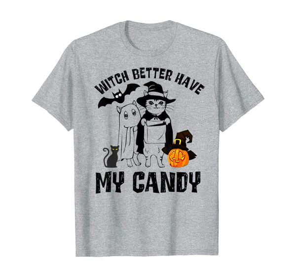 

witch better have my candy cute cat bat pumpkin ghost gift t-shirt, White;black