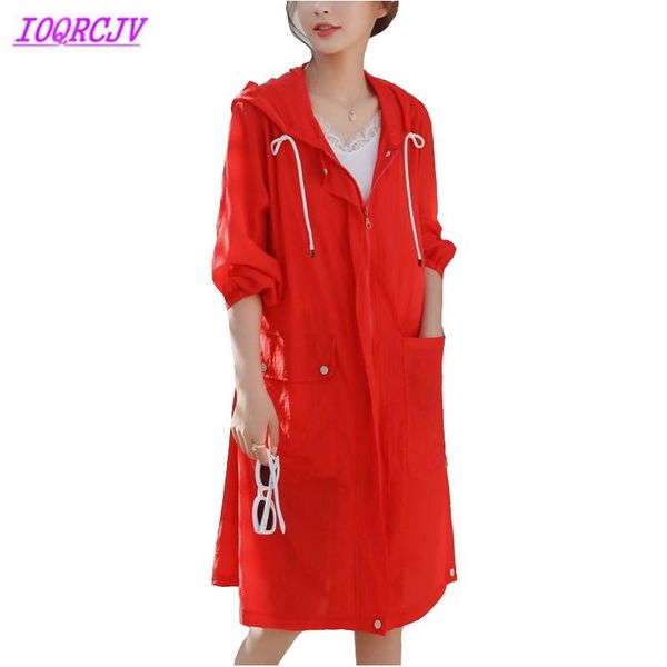 

women's trench coats thin coat for women 2021 summer sun-proof clothing fashion hooded plus size windbreaker female beach ioqrcjvh389, Tan;black