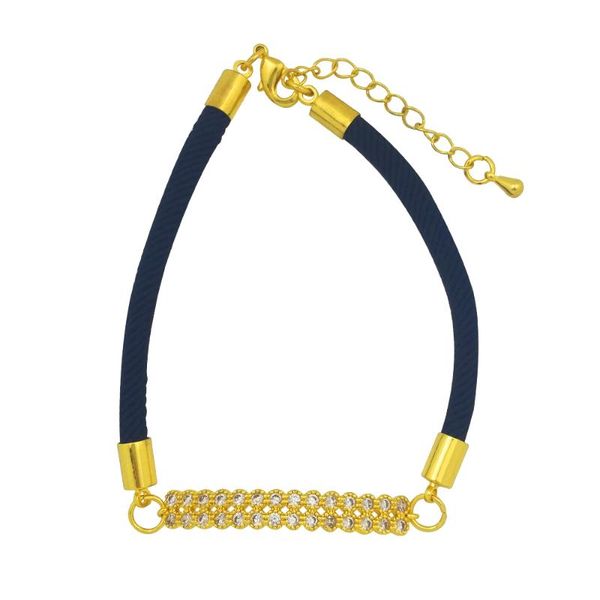 

charm bracelets gold plate designer for women luxury cubic zirconia bracelet pave jewelry gift black rope cz bras femme, Golden;silver