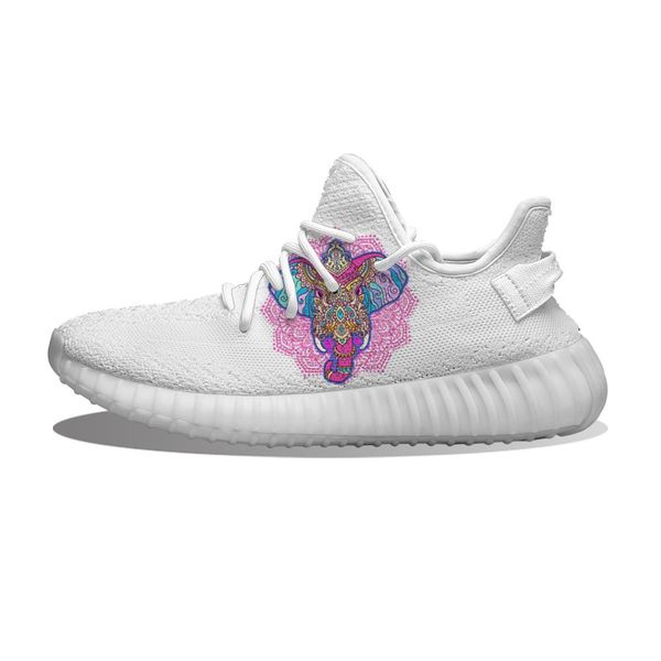 

diy custom elephant on pink mandala running sho mh printed mens womens trainers outdoor sports sneakers