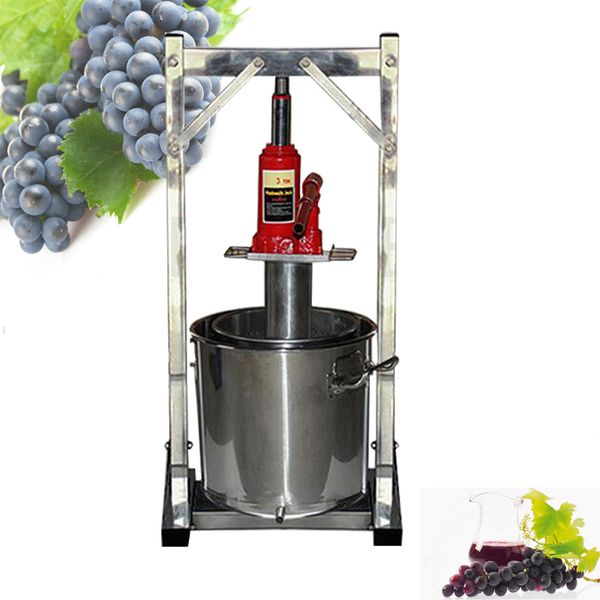 Máquina de prensagem de uva de aço inoxidável doméstica Jack Press Juicer Equipamento de vinho Máquina de fazer vinho Filtro de prensa de frutas