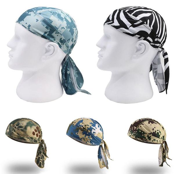 

cycling caps & masks bandana skull cap beanie lightweight adjustable cotton biker hat hood headband headscarf doo rags head wraps, Black