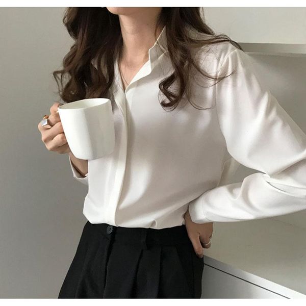 

women's polos raxzack shirts white chiffon long sleeve loose soft