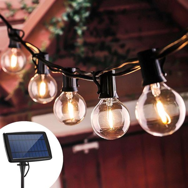 

solar lamps light outdoors street garland string led outdoor garden lamp g40 edison bulb 10,25led
