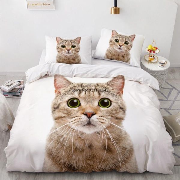 

bedding sets 3d white duvet quilt cover set comforter bed linen pillowcase king  220*260cm size dogs pet dog cat design