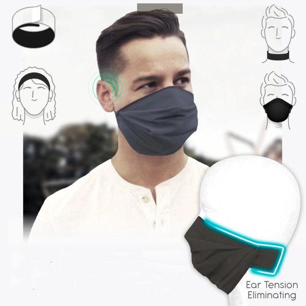 

cycling caps & masks 4 in 1 face cover mask dust proof inner bracelet breathable comfortable adjustable elastic band reusable collar outdoor, Black