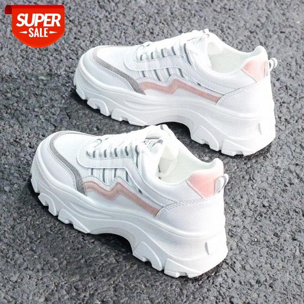 

2019 new fashion chunky sneakers women platform high heel thick sole dad beige black white sneaker casual shoes chaussures femme #bp9a