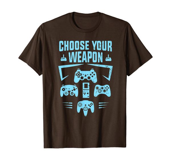 

choose your weapon game controller funny video gamer shirt, White;black