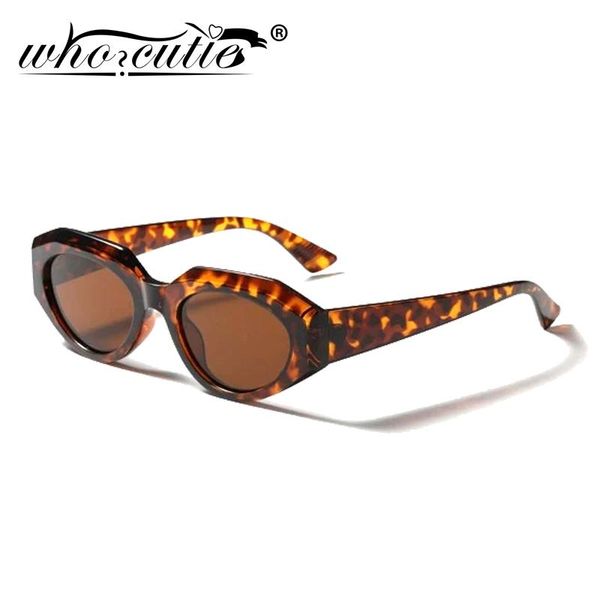 

sunglasses who cutie autumn vintage leopard round oversized women 2021 brand designer oval frame chic wide glasses shades s368, White;black
