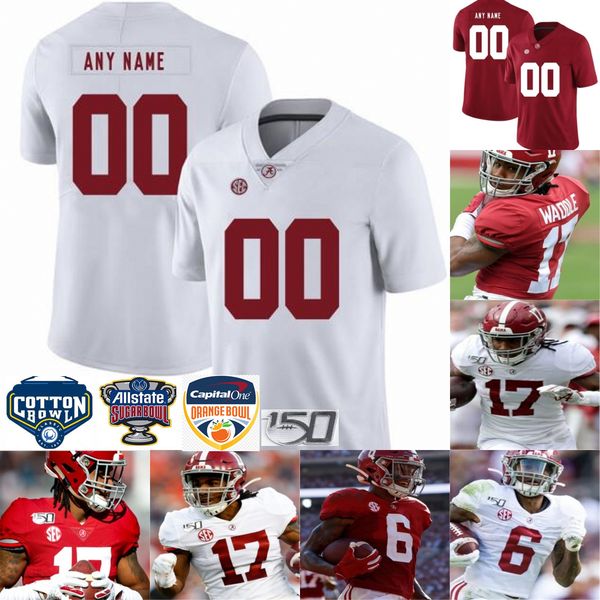 

alabama crimson tide football college jersey 9 young mens women youth 6 devonta smith 13 tu. tagovailoa 17 jaylen waddle 22 najee harris, Black