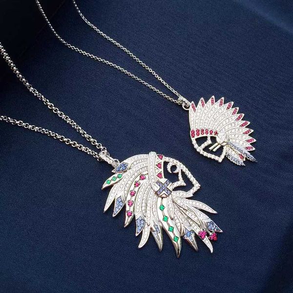 

chains 100%925 sterling silver necklace female multi-tribal style french charm light luxury mid-length sweater chain