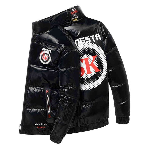 

glossy 2021 men down et brand clothing casual warm hooded collar coats winter ets parkas men's windbreakers, Black;brown