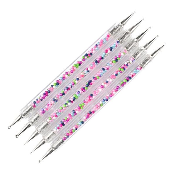

dotting tools 5 pc point pen 2 way tool nail art tip dot paint manicure kit, Silver