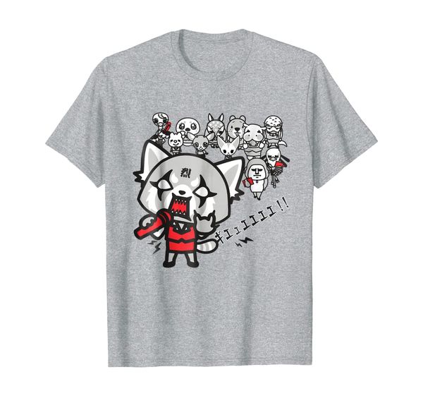 

aggretsuko rage karaoke tee shirt, White;black