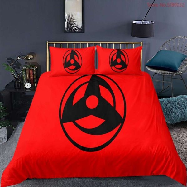 

naruto cartoon anime 2/3 piece bedding set children bedroom boy pillow case cover au eu us twin full  king bed linen sets