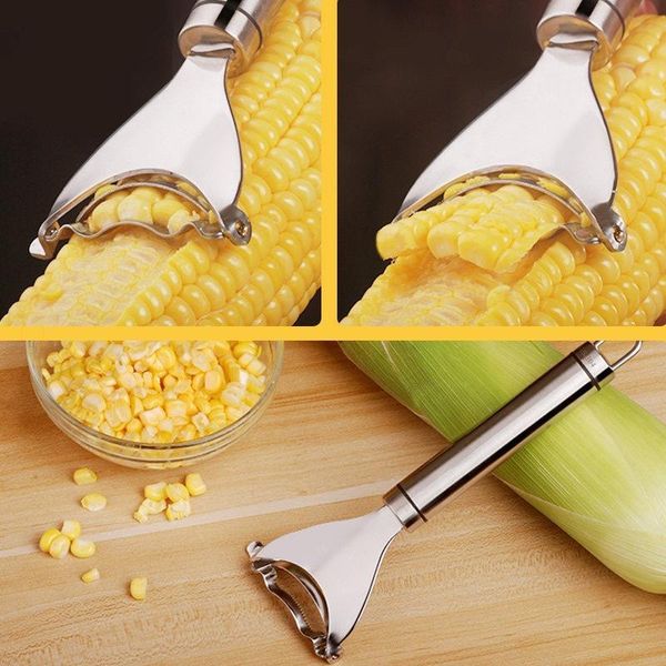 Novos 304 ferramentas de aço inoxidável ferramentas de milho Plaina de milho doméstico Gadgets de cozinha Gadgets Peeling Corns Artefato DH0987