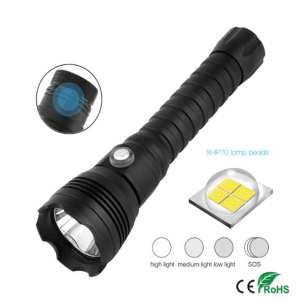 

led scuba diving underwater 100m torch max 10000lumens 4-mode dive lantern dive by 26650 battery