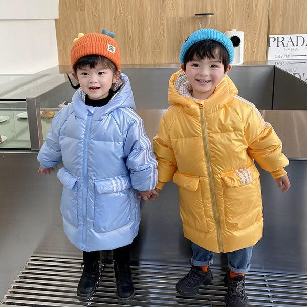 

down coat girls boys jacket 2021 elegant warm thicken plus velvet winter autumn cottonÂ outerwear baby's kids children's clothes, Blue;gray