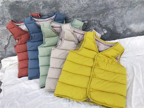 

waistcoat kids vest autumn winter thickening down for girls toddler baby boys candy-colored warm children jackets 2021, Camo