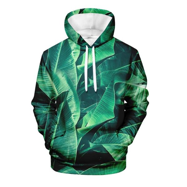 

men's hoodies & sweatshirts and women's autumn winter forest leaf 3d digital printing sports hoodie tide european, Black