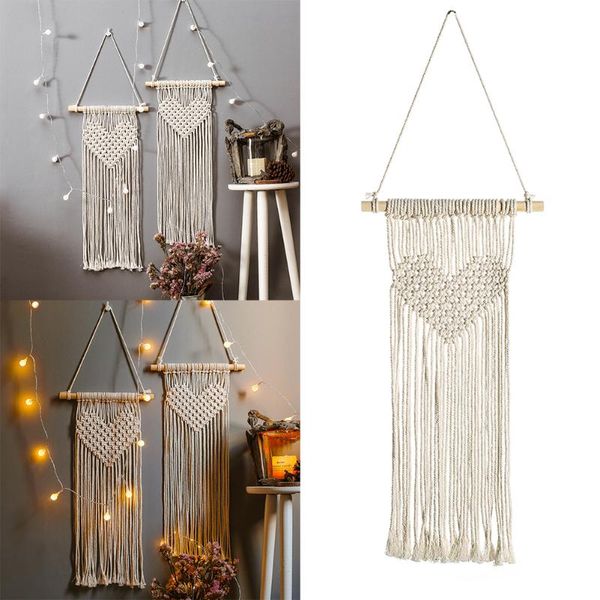 

tapestries macrame woven wall hanging boho chic bohemian room geometric tapestry art beautiful apartment dorm decoration 29.5" wedding