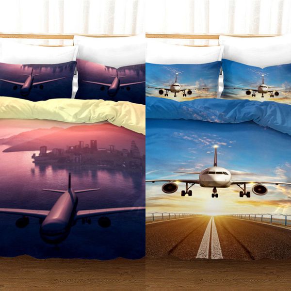 

star 3d bed linen airplane digital print  size bedding for boys aircraft duvet cover set home textile bedding planes c0223