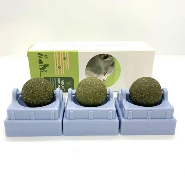 

cat toys pet interactive kitte catnip wall ball snack edible balls refillage dental treats care teeth licking