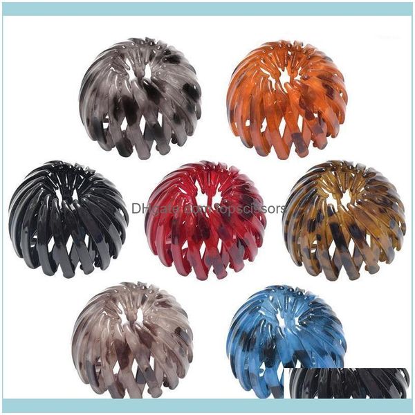 

bun maker aessories & tools products2pcs vintage geometric retractable hair loops leopard print hairstyle headband1 drop delivery 2021 tkn7d, Brown