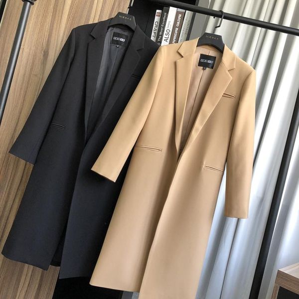 

women's suits & blazers 2021 spring fashion small suit long ladies overalls dress temperament casual slim thin shirt female w30, White;black