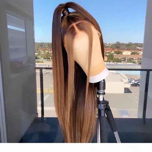 

13*4 ombre t1b 27 color wig lace front human hair wigs brazilian remy straight hair lace bleached knots wig, Black;brown