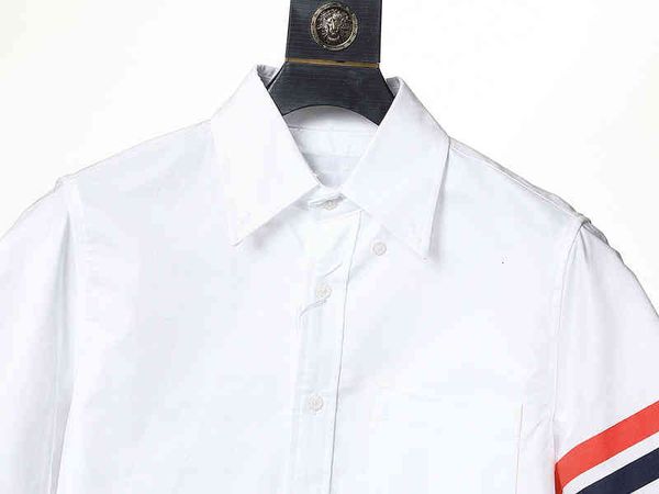 

casual men's shirts men's short-sleeved shirt casual cotton business yarn-dyed color stripe matching men and women fashion cu9o, White;black