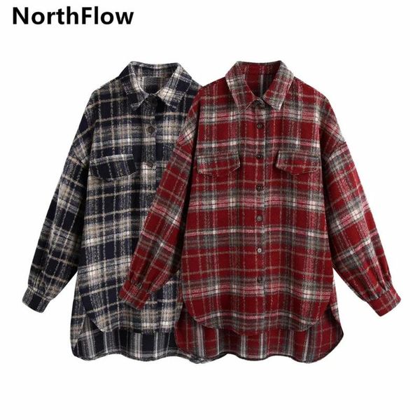 

women's wool & blends northflow 2021 coat wool&blends women england style single breasted plaid blazer feminino femme blazers and jacke, Black