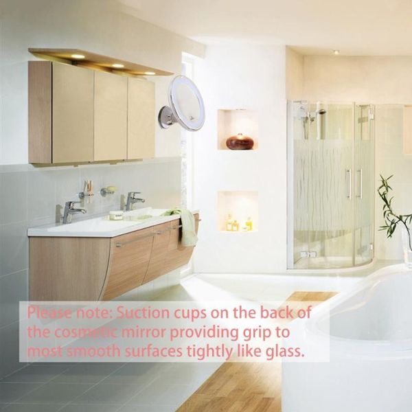 

compact mirrors ruimio adjustable 7x magnification lighted led makeup mirror bathroom vanity travel with strong suction cup