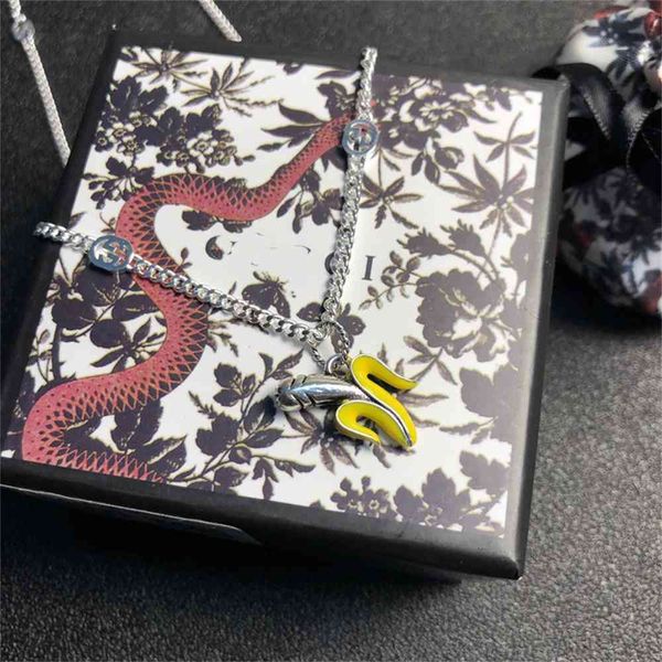 

70% off outlet online new double banana necklace cartoon fruit silver plated simple mutual buckle fashion necklace for men and women store w