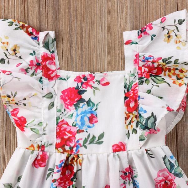 

girl's dresses born baby girl ruffles floral princess dress 0-24m sleeveless outfit clothes, Red;yellow