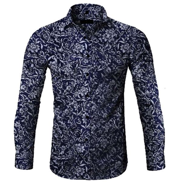 

new men's korean slim casual long sleeve fashion printed thin cotton shirt, White;black