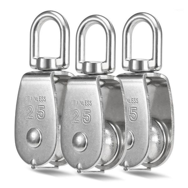 

lifting single pulley stainless steel heavy duty wheel rope block for rock climbing fire survival cords, slings and webbing1