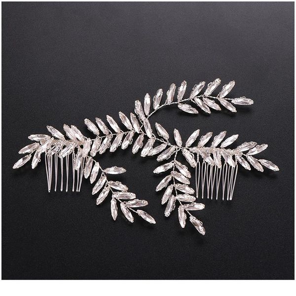 

leaf rhinestone wedding hair combs hair accessories silver color tiara headpiece women wedding hair ornaments acc qylrxs