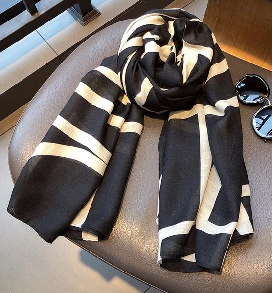 

scarves 2021 cotton geometry print scarf shawls hijab, Blue;gray