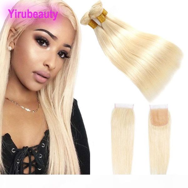 

brazilian virgin hair extensions 3 bundles with 4x4 lace closure 613# color middle three part straight human hair bundles with closure, Black;brown