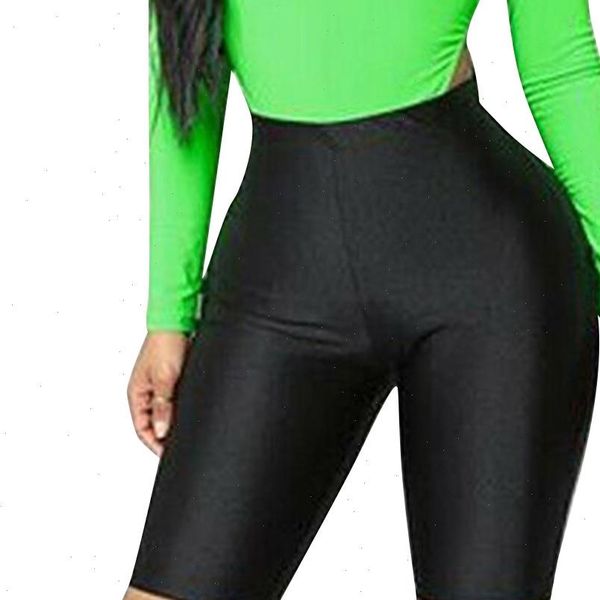 

20 women cropped leggings sport women fitness bike elastic high waist leggings sports casual pants training up knee leggings, Black