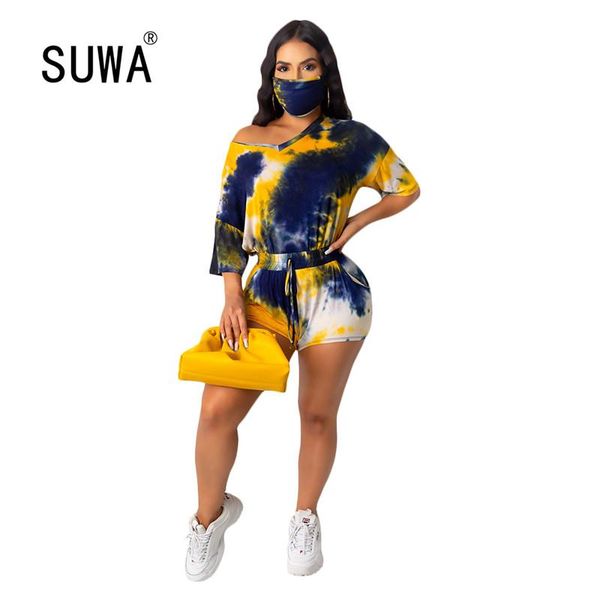 

women workout clothes summer 2021 joggers 2 piece set short sleeve oversize shirts tee + skinny biker shorts casual outfits, Gray