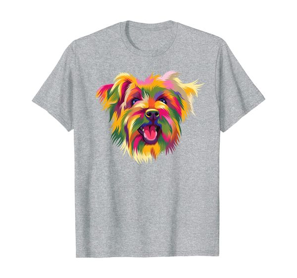 

yorkshire terrier cute yorkie pop art dog gift t-shirt, White;black
