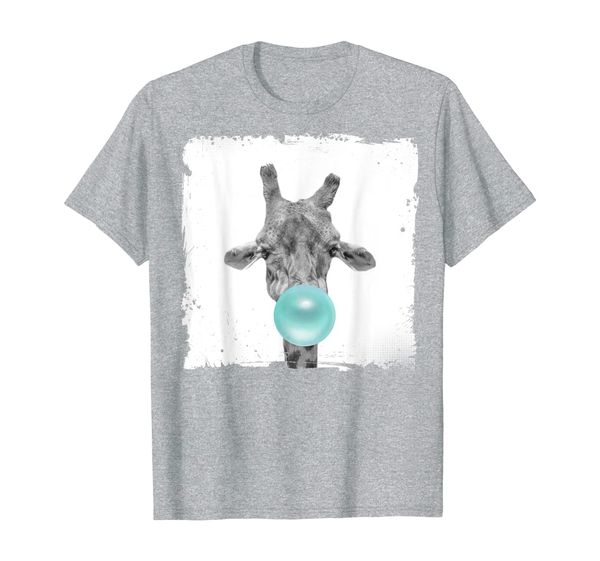 

giraffe blowing gum shirt, giraffe shirts men, women, kids, White;black
