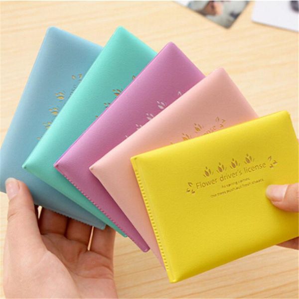 

card holders maccaron color pvc cards set ultra-thin business holder id case women travel passport cover, Brown;gray